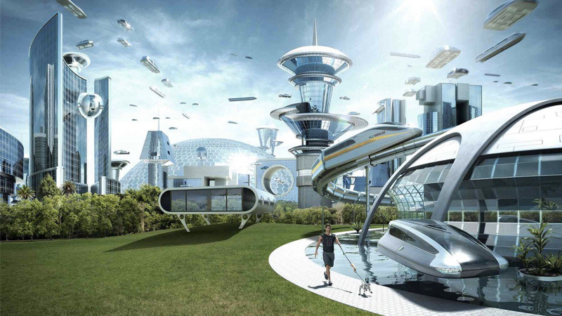 the futuristic city from the meme &ldquo;The world if [something]&rdquo;